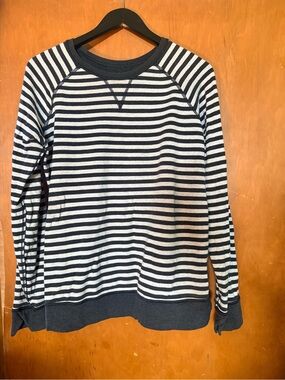Lululemon Striped Long-Sleeve Crewneck Sweater - Black & White